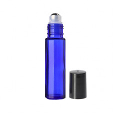 10 ml Blue Roll On Bottle With Steel Ball & Cap