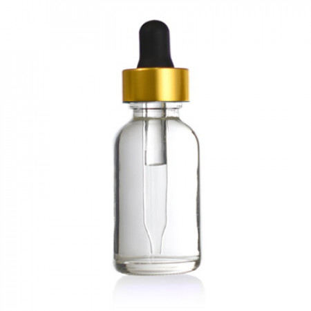 30 ml Clear Glass Bottle With Gold Dropper