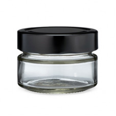 150ml Clear Glass Jar With Black Cap
