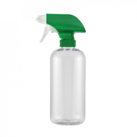 16 Oz Clear Bottle With Green White Sprayer