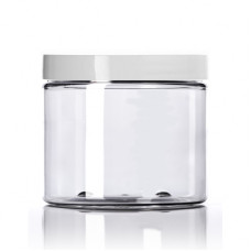 16 Oz Clear PET Jar With White Cap