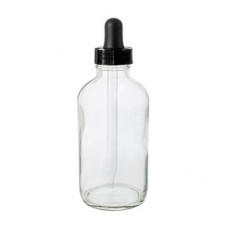 4 Oz Clear Glass Bottle With Black Dropper
