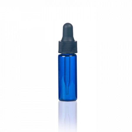1 Dram Blue Glass Vial With Dropper