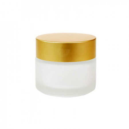 50 ml Frosted Glass Jar With Gold Lined Cap
