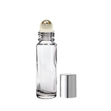 10ml Clear Roll On Bottle With Silver Cap