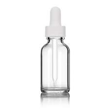 1 Oz Clear Glass Bottle With White Dropper