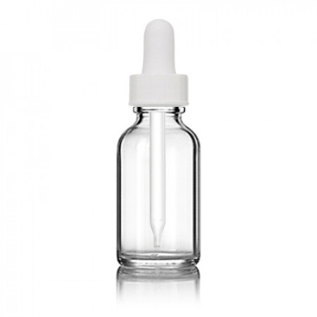 1 Oz Clear Glass Bottle With White Dropper