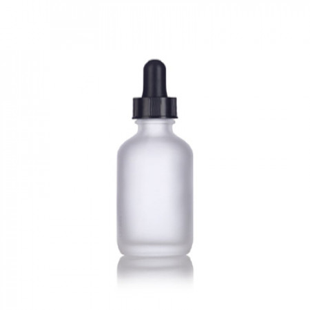 1 Oz Frosted Glass Bottle With Black Dropper
