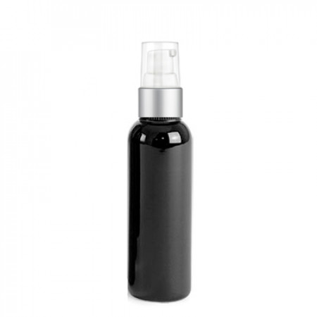 2 Oz Black Bottle With Silver Treatment Pump