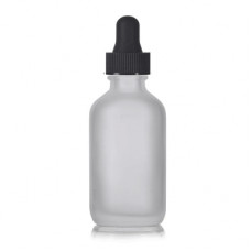 2 Oz Frosted Glass Bottle With Black Dropper