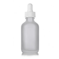 2 Oz Frosted Glass Bottle With White Dropper