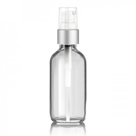 2 Oz Clear Glass Bottle With Silver Treatment Pump