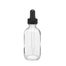 2 Oz Clear Glass Bottle With Black Dropper
