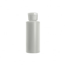2 oz Natural Cylinder Bottle White Lock Top