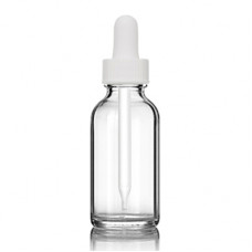2 Oz Clear Glass Bottle With White Dropper