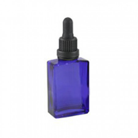 30 ml Rectangle Blue Glass Bottle With Dropper