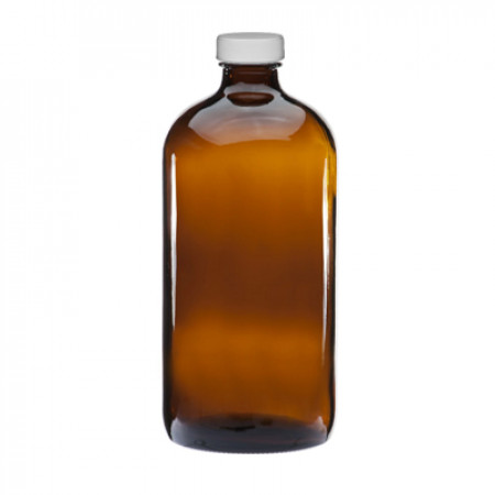 32 Oz Amber Glass Bottle With White Cap