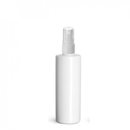 4 Oz White PET Cylinder Bottle With Sprayer