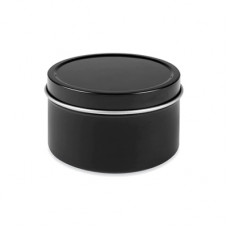 4 Oz Black Metal Tin Jar With Slip On Top