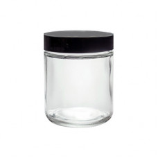 4 Oz Clear Glass Jar With Black Cap