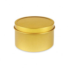 4 Oz Gold Metal Tin Jar With Slip On Top