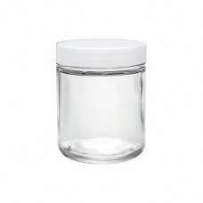 4 Oz Clear Glass Jar With White Cap