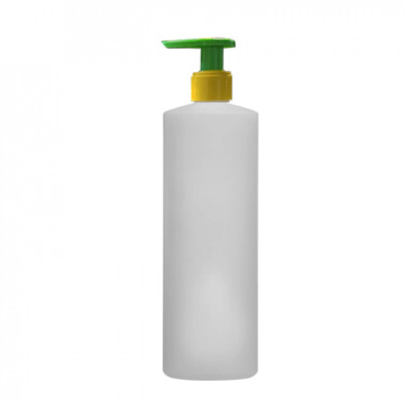 500 ml Natural Cylinder Bottle With Green Yellow Pump
