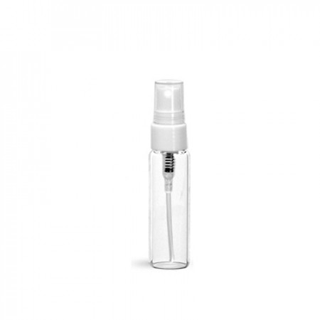 5 ml Clear Glass with white atomizer