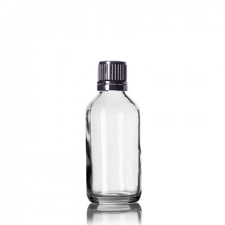 60 ml Euro Glass Bottle With Tamper Evident Black Cap