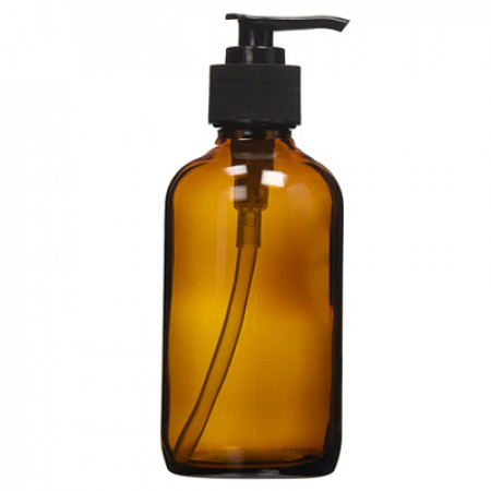 100 ml Amber Glass Bottle With Black Lotion Pump