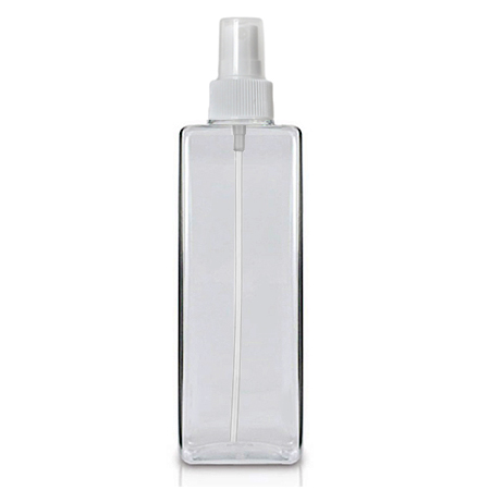 8 Oz Square PET Bottle With White Sprayer