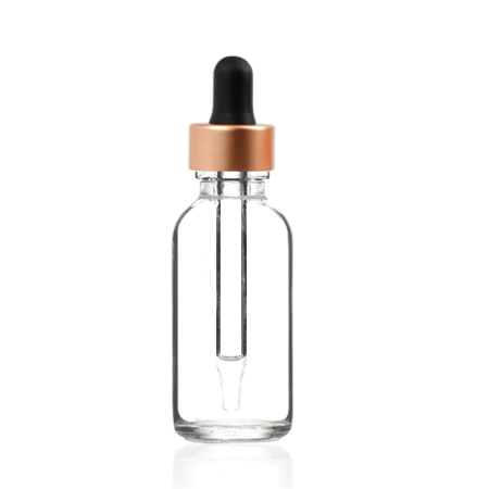1 Oz Boston Glass Bottle With Rose Gold Dropper