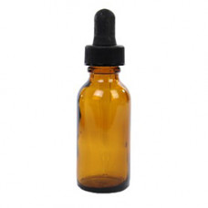 1 Oz Amber Glass Bottle with Black dropper