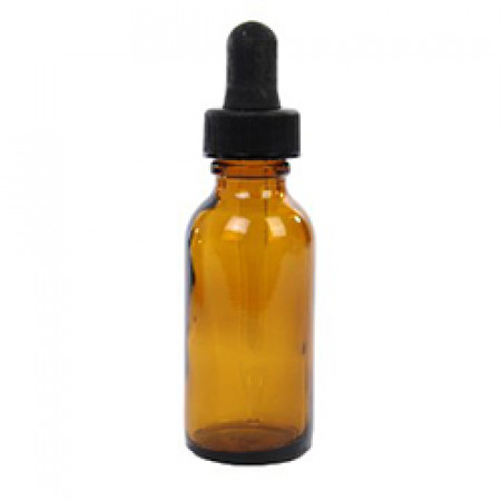 1 Oz Amber Glass Bottle with Black dropper