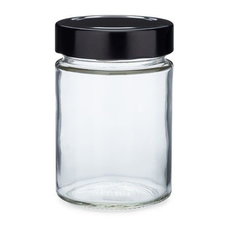 10 Oz Glass Jar With Black Twist Cap