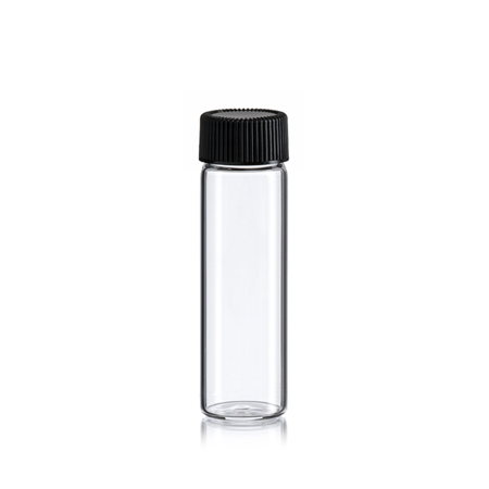 4 Drams Clear Glass Bottle With Black Cap