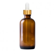 4 Oz Amber Glass Bottle With Gold White Dropper