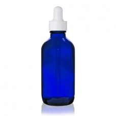 4 Oz Blue Glass Bottle With White Dropper