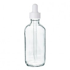 4 Oz Clear Glass Bottle With White Dropper
