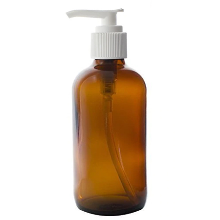 100 ml Amber Glass Bottle With White Lotion Pump