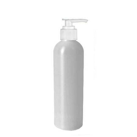 8 Oz Natural Bottle With White Lotion Pump