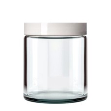 8 Oz Clear Strait Side Glass Jar With White Cap