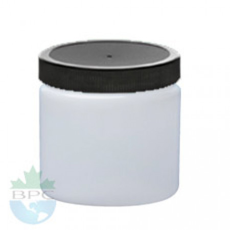 8 Oz Natural Jar With Black Cap 