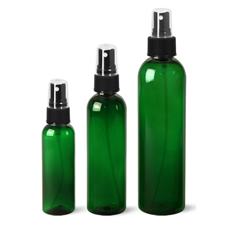 Green PET Bottle With Black Fine Mist  Sprayer