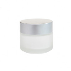50 ml Frosted Glass Jar With Silver Lined Cap