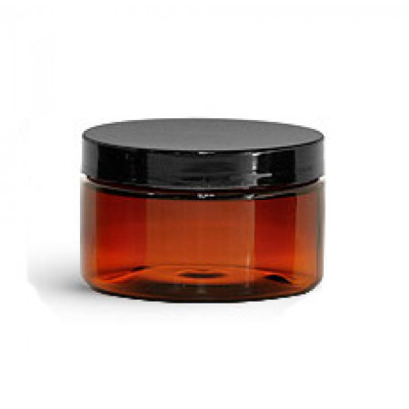 4 Oz Amber Jar With Black Cap (120 ml)