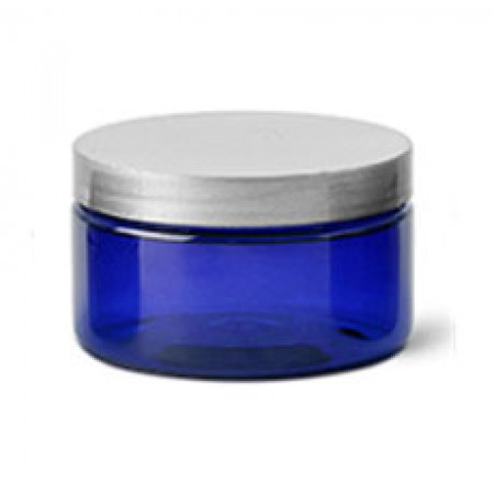 4 Oz Blue Jar With Silver Cap (120ml)